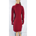 Vestido de otoño rojo rosa para mujer